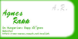 agnes rapp business card